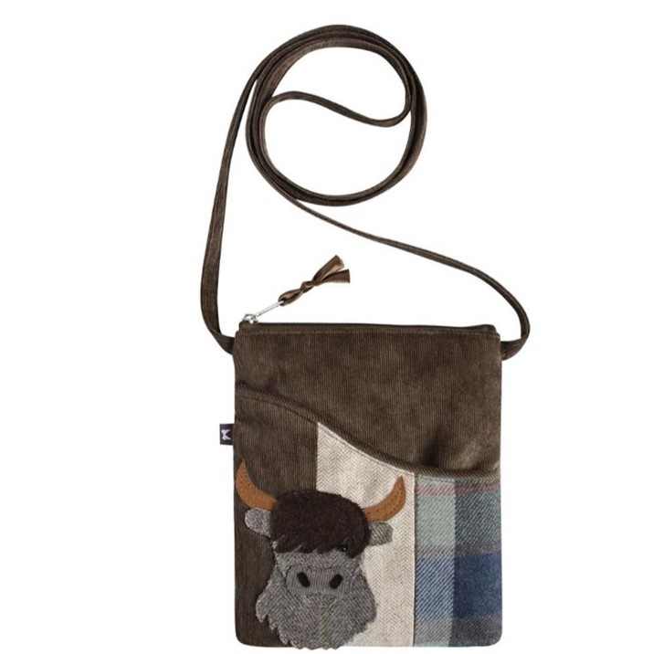 Sling Bag Tweed Applique Patchwork cow